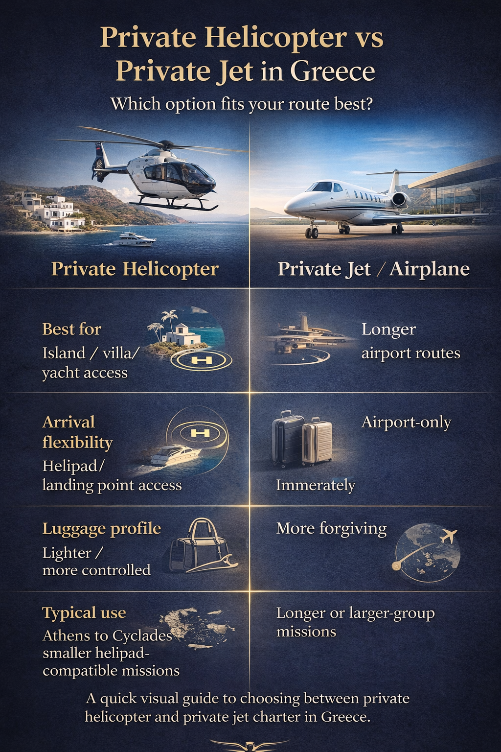 Helicopter - Jet Airplane Charter in Greece